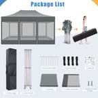 10x15 FT Heavy Duty Pop Up Canopy  with Mosquito Netting Walls