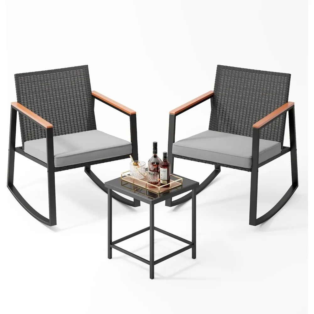 3 Piece Outdoor Patio Wicker Furniture Set