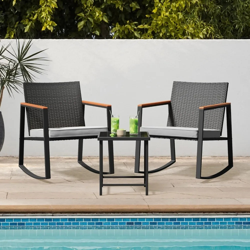 3 Piece Outdoor Patio Wicker Furniture Set