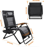 XXL Oversize Recliner Folding Chair for Camping Patio Outdoors