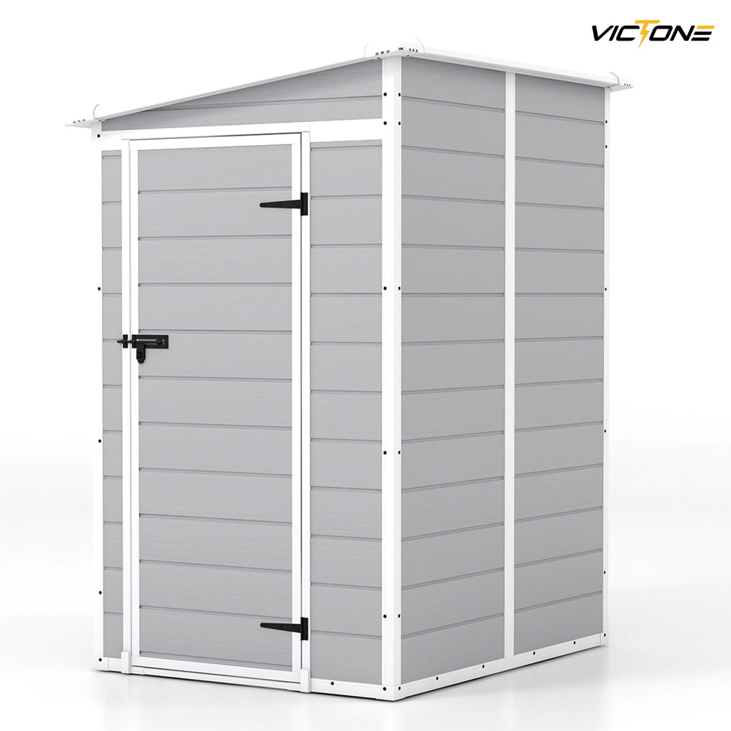 5x4 FT Plastic Outdoor Storage Shed with Floor