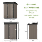 5x3 FT Outdoor Storage Shed