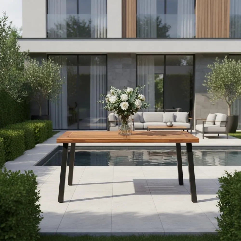 Patio Dining Table with Umbrella Hole