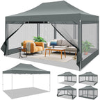 10x15 FT Heavy Duty Pop Up Canopy  with Mosquito Netting Walls