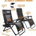 XXL Oversize Recliner Folding Chair for Camping Patio Outdoors