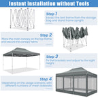 10x15 FT Heavy Duty Pop Up Canopy  with Mosquito Netting Walls