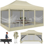 10x15 FT Heavy Duty Pop Up Canopy  with Mosquito Netting Walls