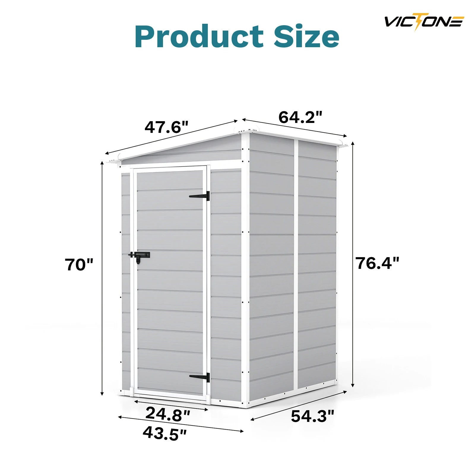 5x4 FT Plastic Outdoor Storage Shed with Floor