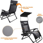 XXL Oversize Recliner Folding Chair for Camping Patio Outdoors