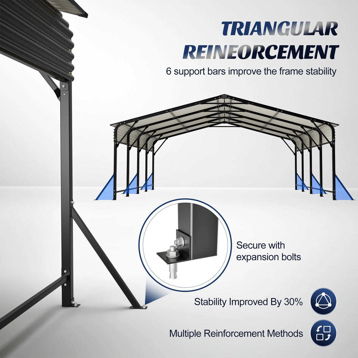 20×20 FT Heavy duty Galvanized Steel Carport
