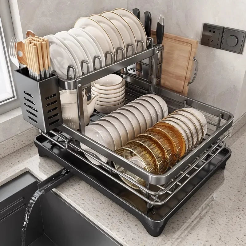 Adjustable Stainless Steel Dish Rack