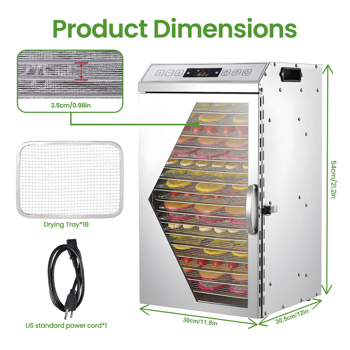 18 Tray Stainless Steel Food Dehydrator