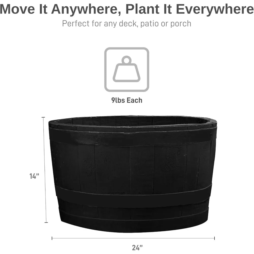 Polyethylene Whiskey Planter for Indoor or Outdoor Gardening