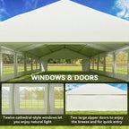 23' x 39' Party Tent and Heavy Duty Carport with Twelve Windows