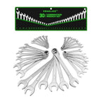 30-Piece Combination Wrench Set, Metric and SAE