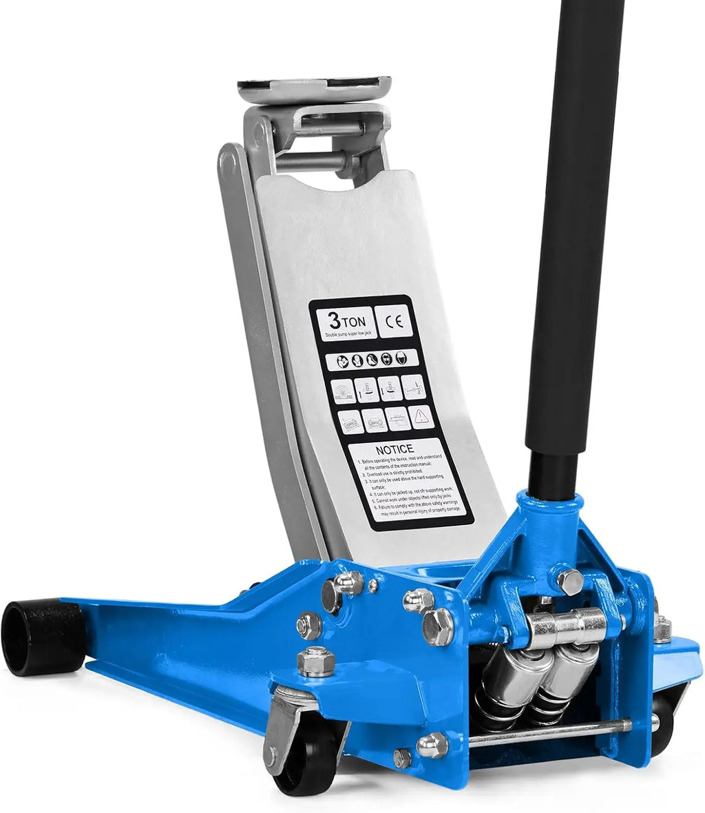 3 Ton Low Profile Floor Jack with Dual Pistons