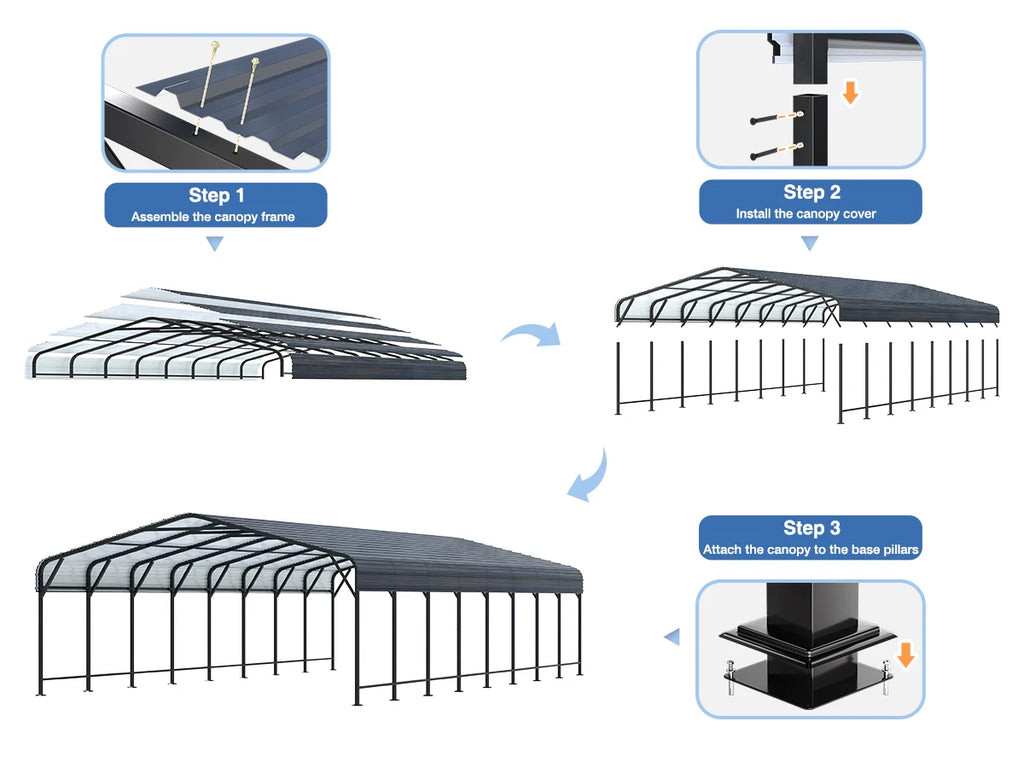 Multi-Size Metal Carport