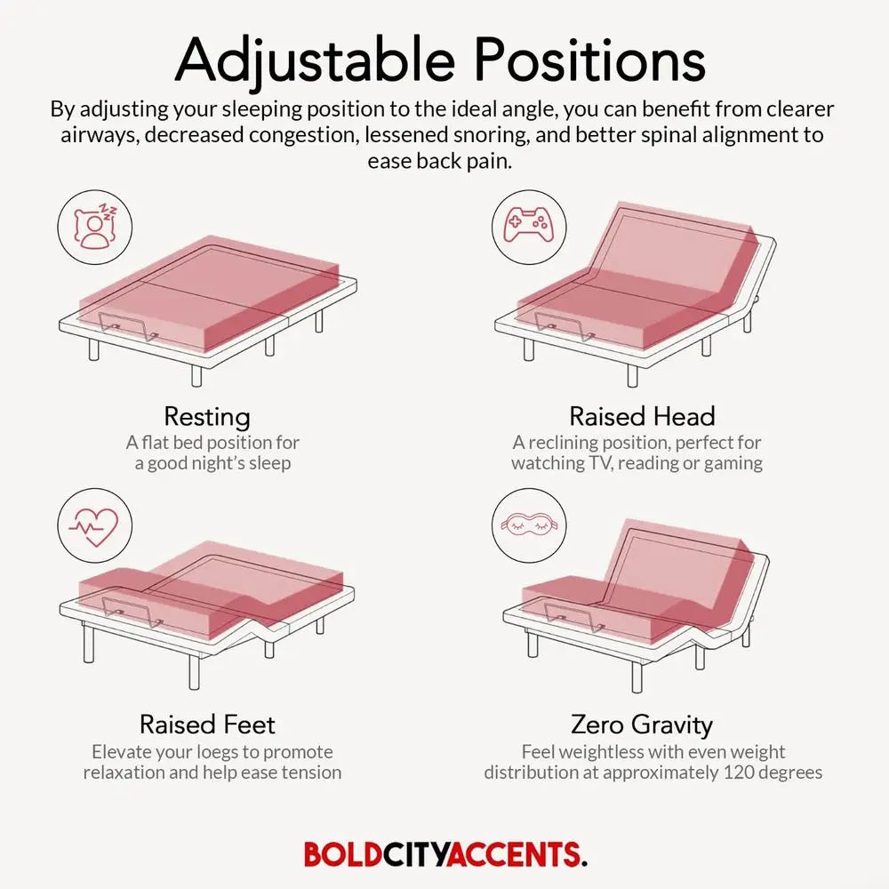Adjustable Bed Frame with Wireless Remote