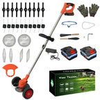 21V Cordless Lawn Mower 3-in-1 Electric Grass Trimmer Lightweight with 2x2.0Ah Batteries Edger Brush Cutter for Yard Garden Tool