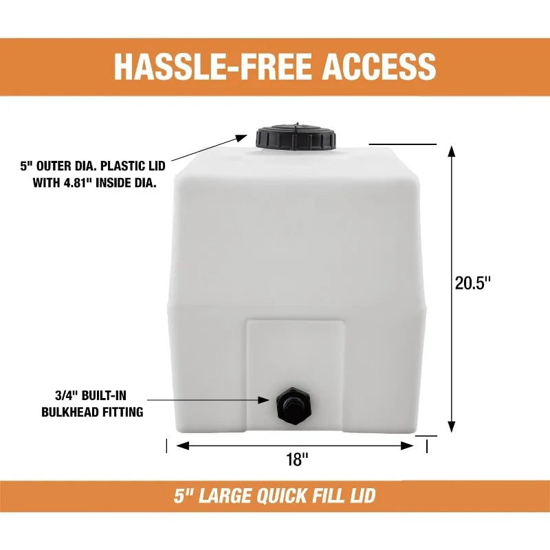 Square Reservoir Water Tank, 50 Gallon