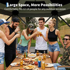 13FT Pop Up Gazebo 6-Sided Outdoor Canopy