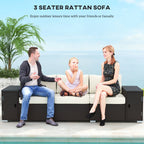 Wicker Outdoor Couch with Storage