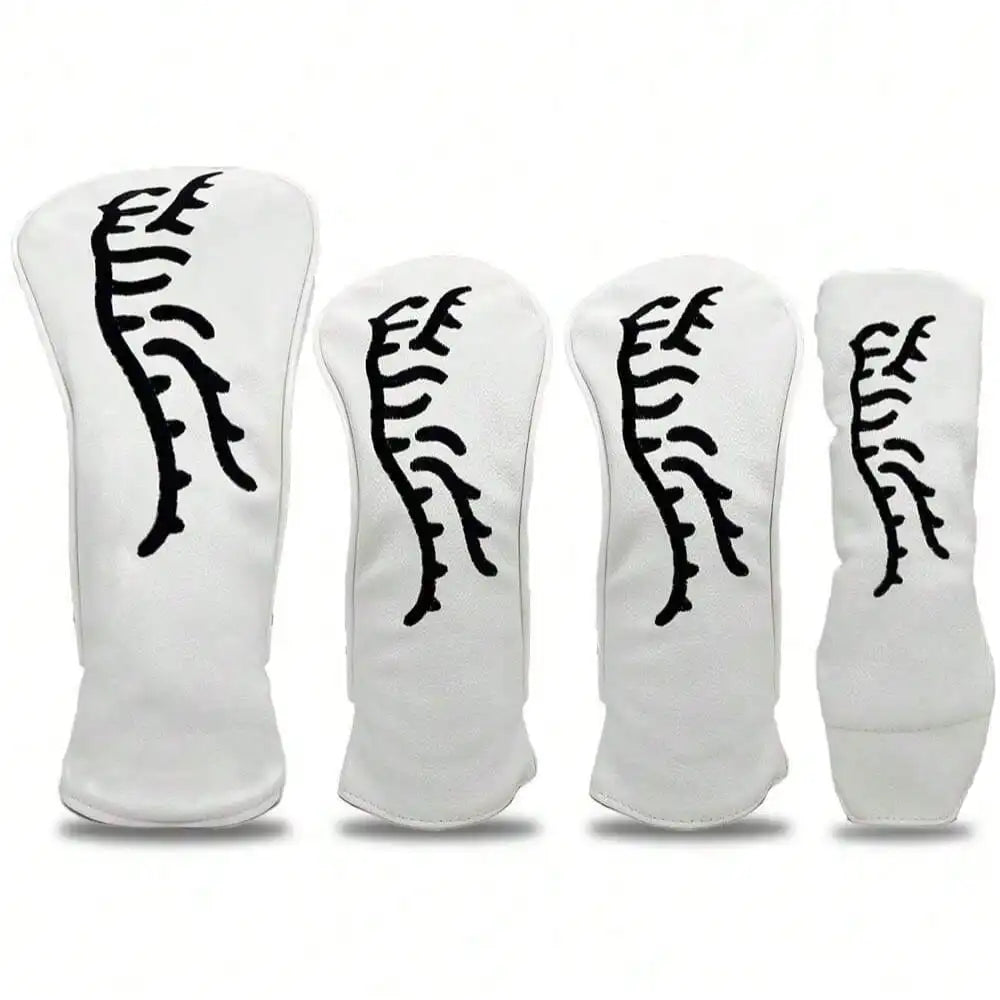 White Abstract Tiger Golf Club Head Covers