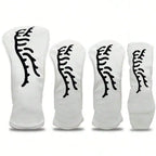 White Abstract Tiger Golf Club Head Covers