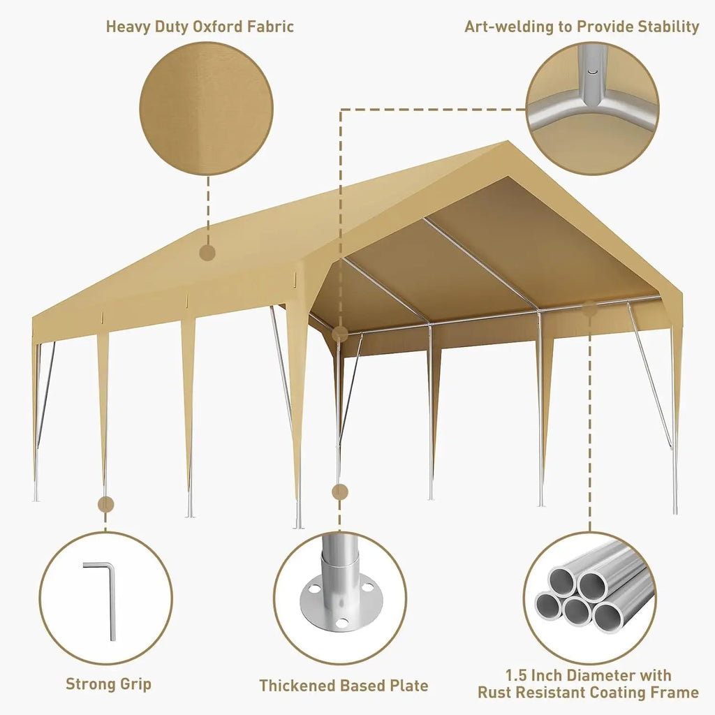 Heavy Duty 12'x20' Carport Canopy
