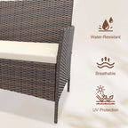 4 Piece Rattan Patio Furniture Set