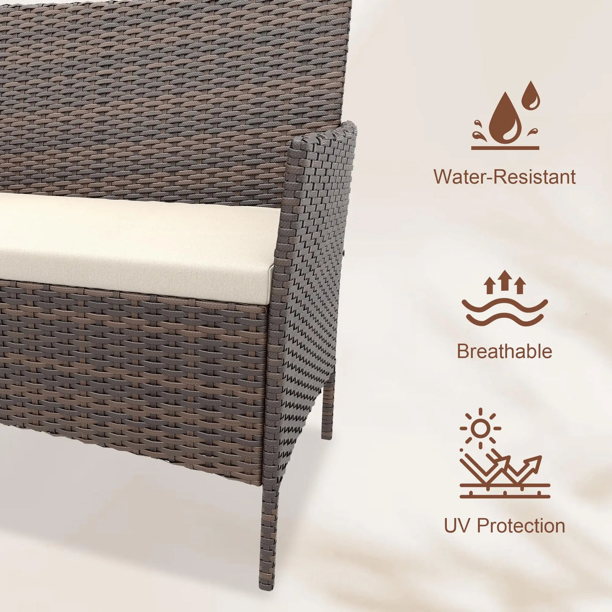 4 Piece Rattan Patio Furniture Set