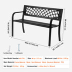 Outdoor Metal Garden Bench