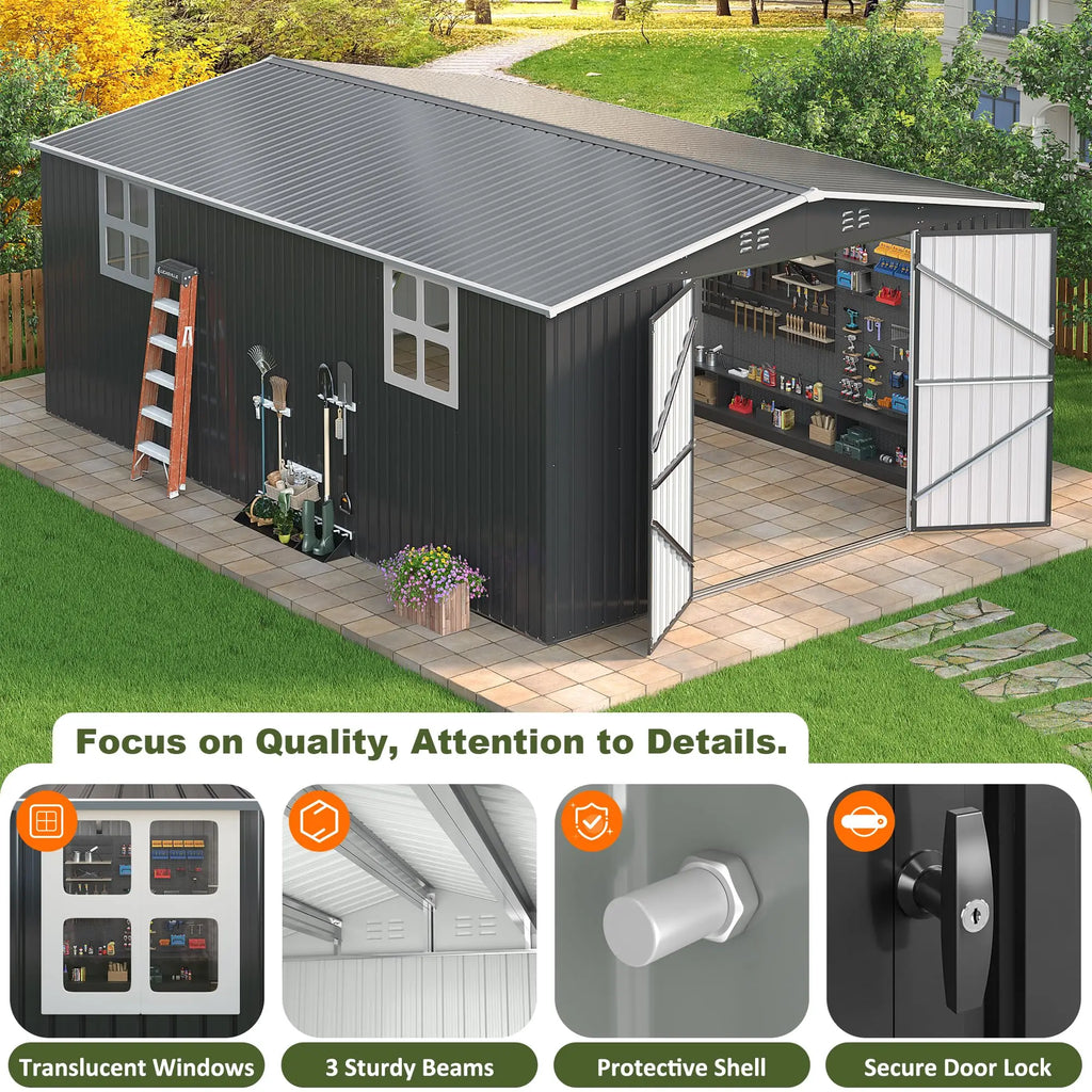 12x18FT  Metal Storage Shed