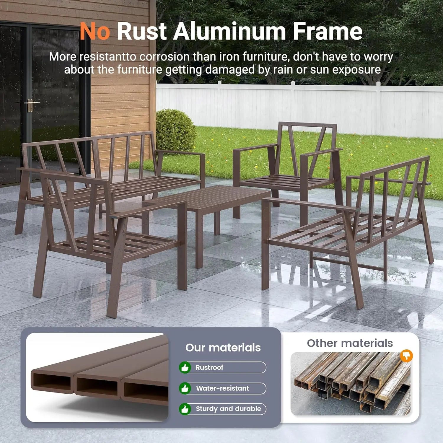 7-Seat Aluminum Outdoor Sectional Sofa Set