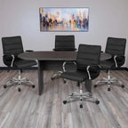 5 Piece Oval Conference Table Set
