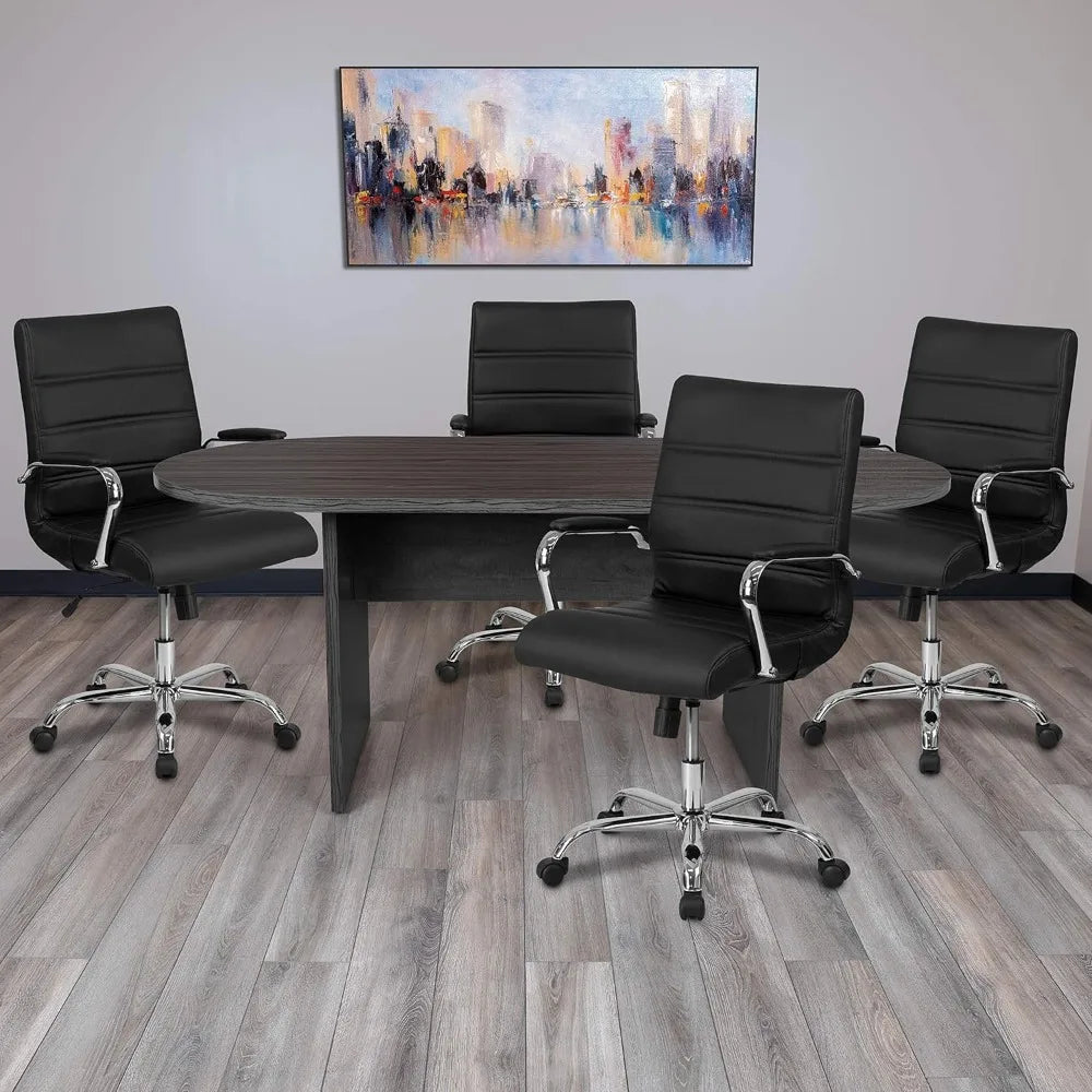 5 Piece Oval Conference Table Set