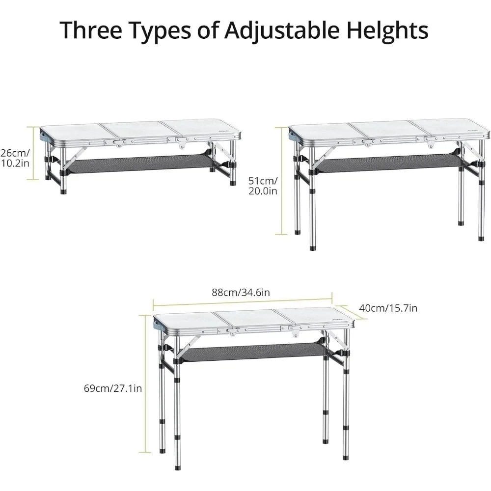 Folding Camping Table with Storage Net