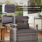 3 Pieces Wicker Patio Bistro Set