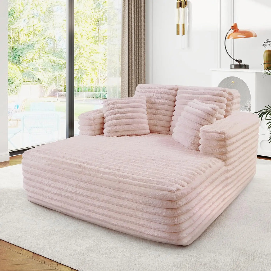 Fluffy Oversized Plush Chaise Lounge
