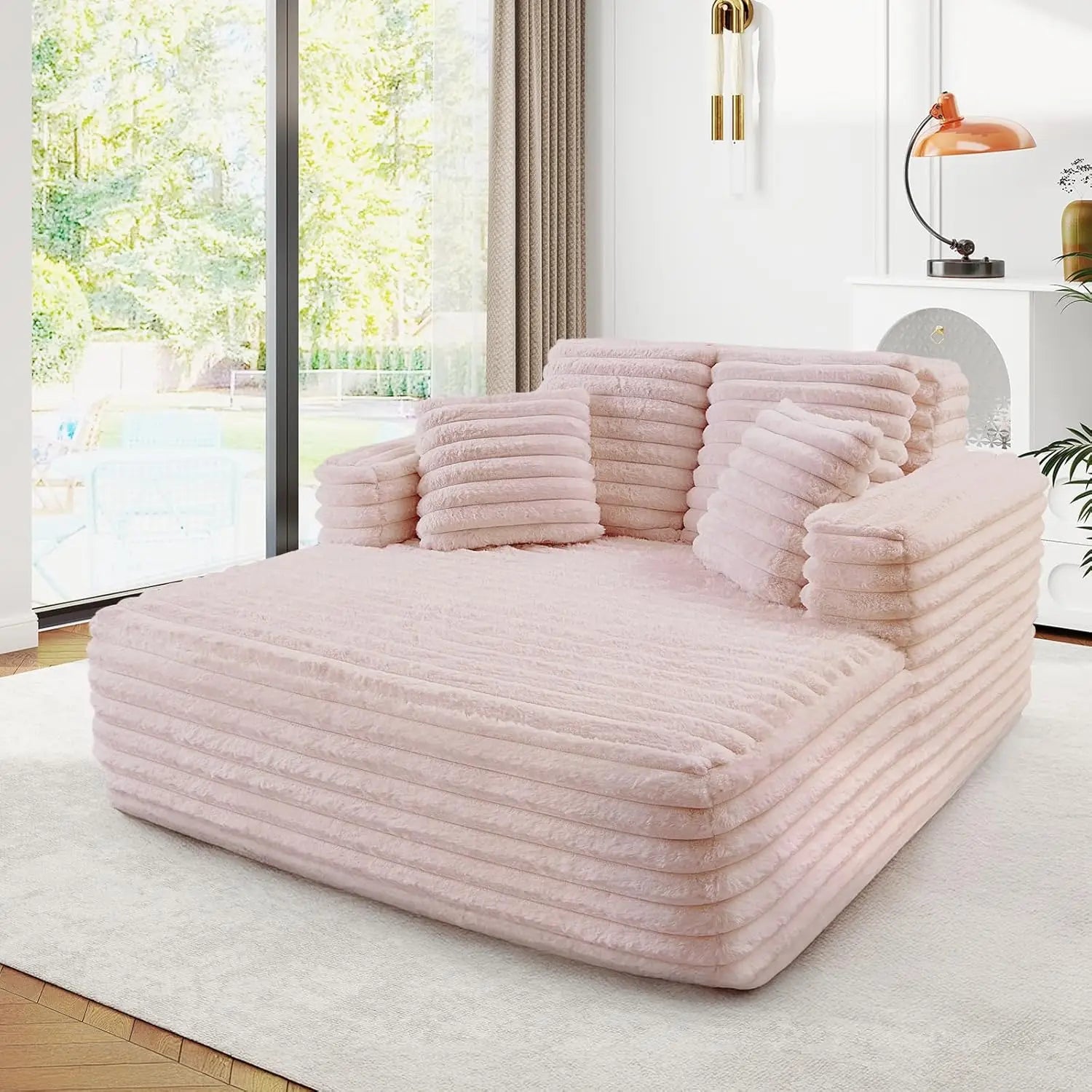 Fluffy Oversized Plush Chaise Lounge