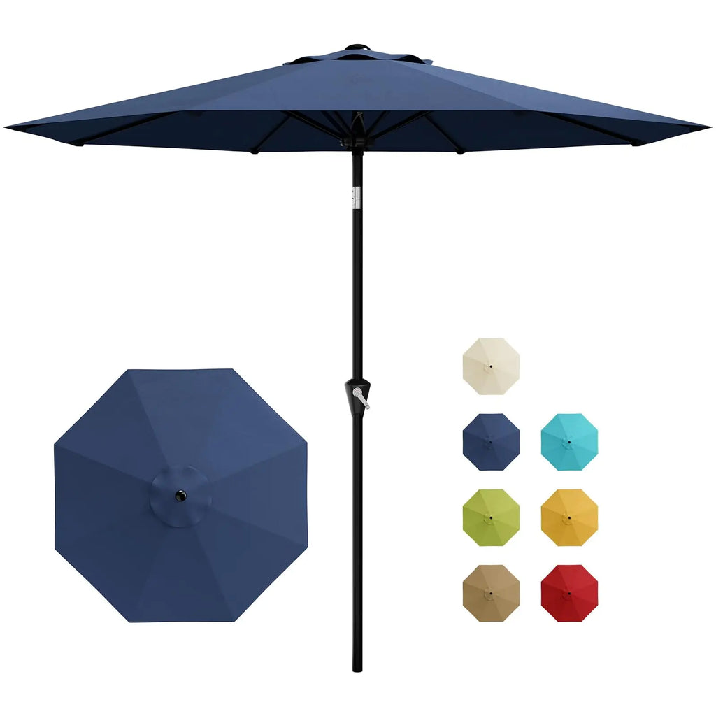 9FT Patio Umbrella With Crank & Tilt, Outdoor  UV Protection Waterproof