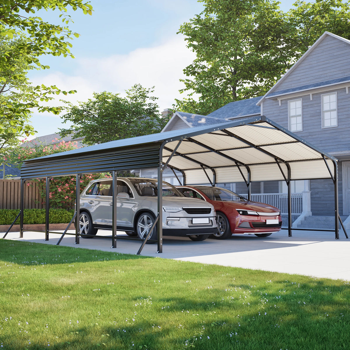 20×20 FT Heavy duty Galvanized Steel Carport