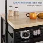 Kitchen Island with Storage, Bakers Rack with Power Outlet,
