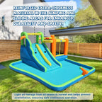 Air Water Slide, 7in1 Inflatable Bounce House with Large Pool