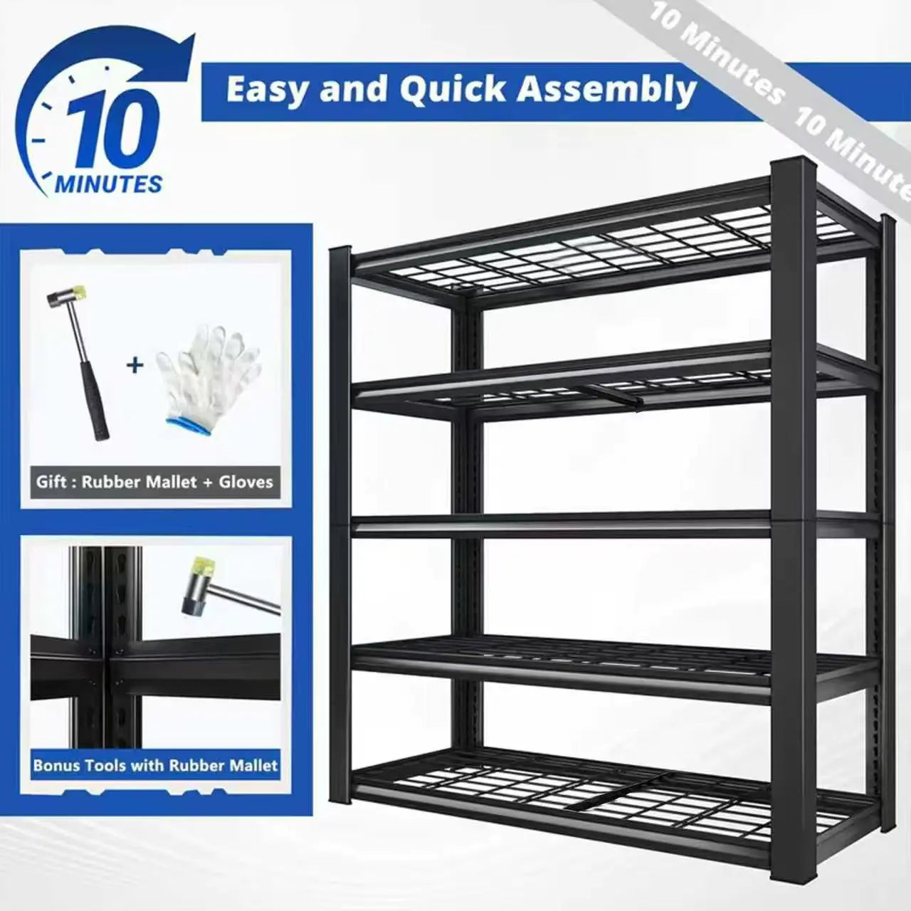 72" Adjustable Metal  Shelving