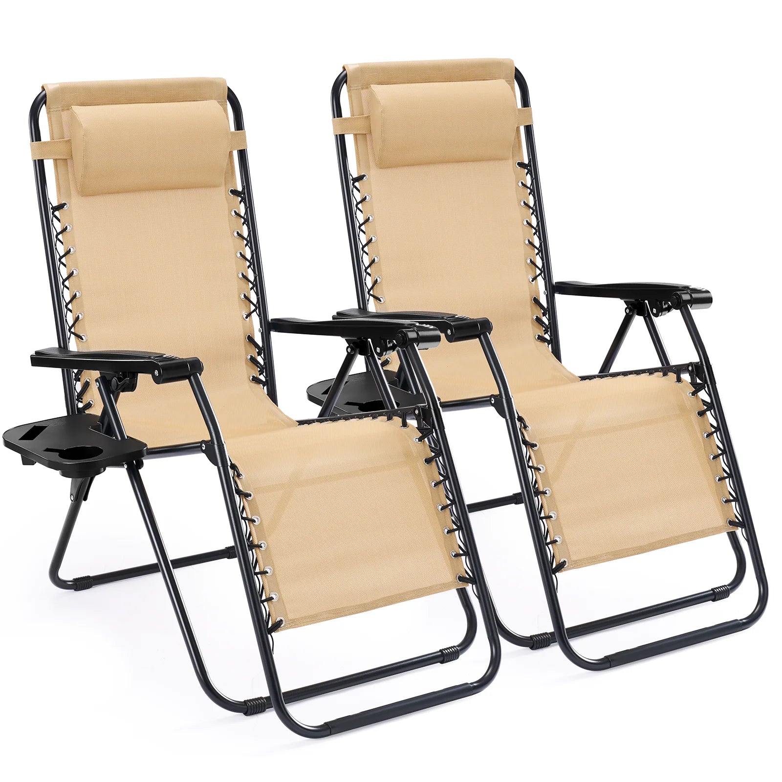 Portable Zero Gravity Recliner Chairs Set of 2 Outdoor