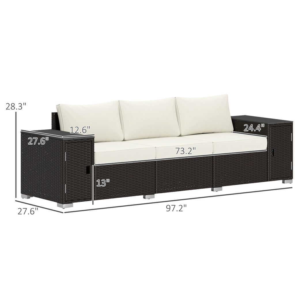 Wicker Outdoor Couch with Storage