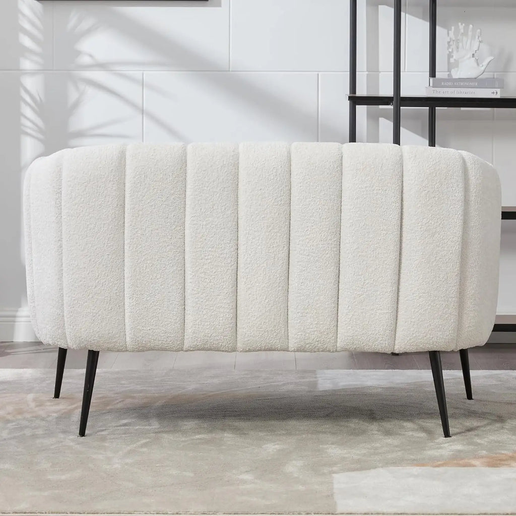 Ivory Chenille Loveseat