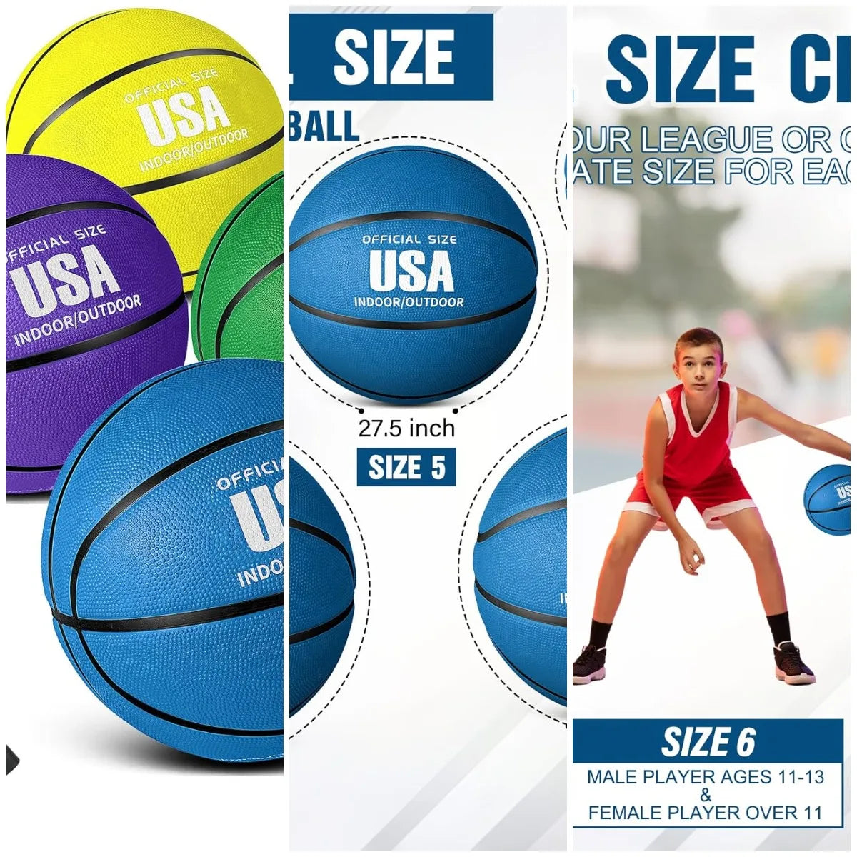 6 Pcs Rubber Basketballs