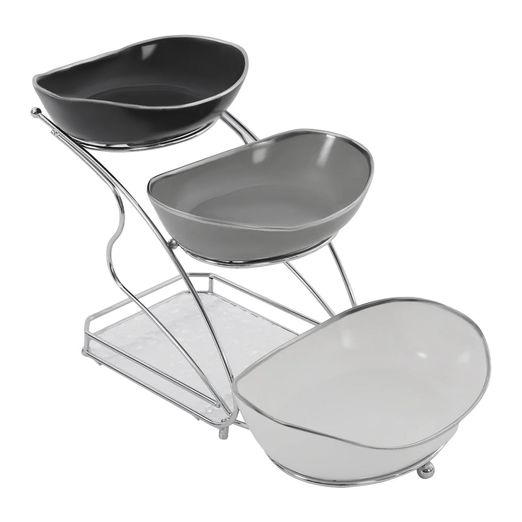 3-Tier Silver Fruit Stand